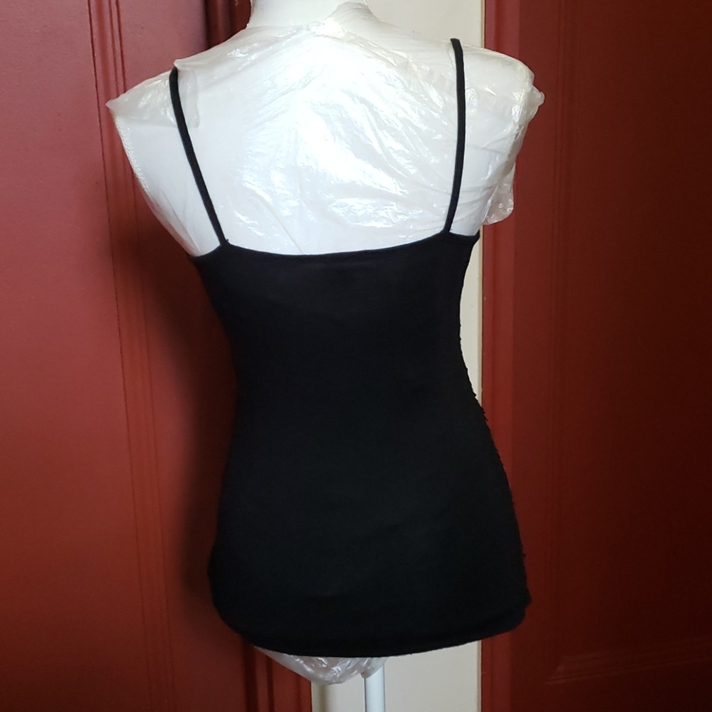 FOCUS Black Sequin Spaghetti Camisole SZ M - Picture 11 of 16